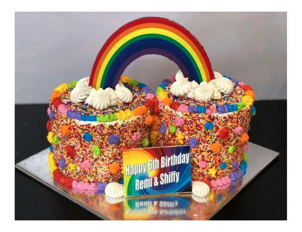 Double Rainbow Birthday Cake