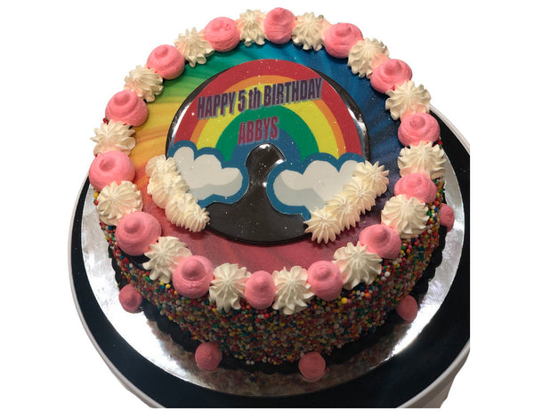 1 Layer Rainbow Birthday Cake