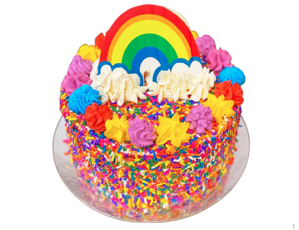 Custom Rainbow Birthday Cake with Sprinkles