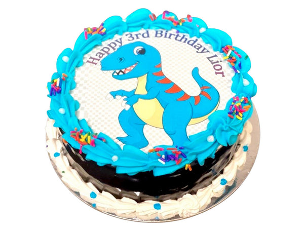 Blue Dinosaur Birthday Cake