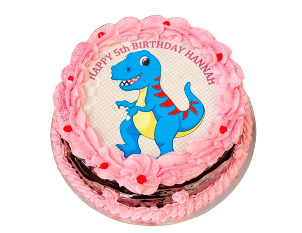 Blue Dinosaur Pink Cake