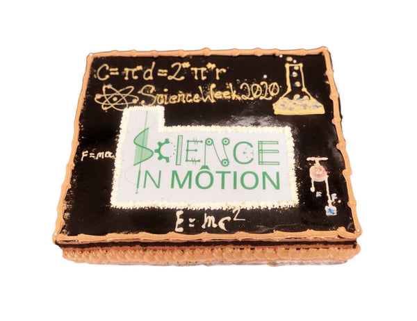 Custom Science in Motion Birthday Cake